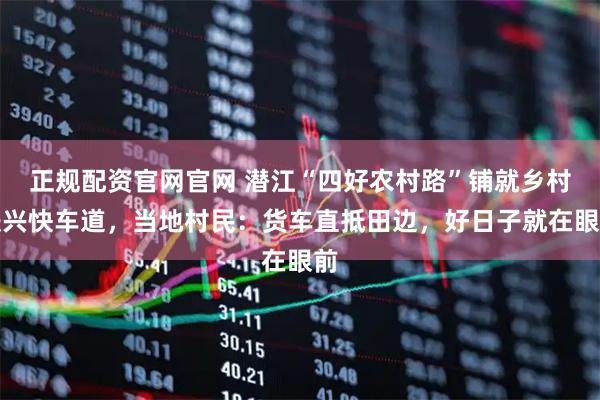 正规配资官网官网 潜江“四好农村路”铺就乡村振兴快车道，当地村民：货车直抵田边，好日子就在眼前